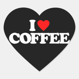PEGATINA EN FORMA DE CORAZÓN AMO EL CAFÉ