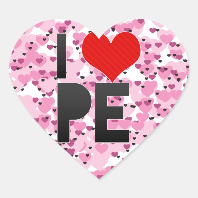 Pegatina En Forma De Corazón Amo el PE (Anverso)