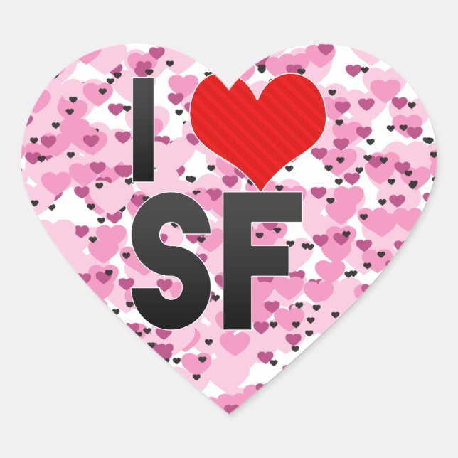 Pegatina En Forma De Corazón Amo el SF (Anverso)