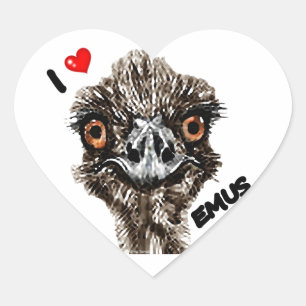 PEGATINA EN FORMA DE CORAZÓN AMO EMUS