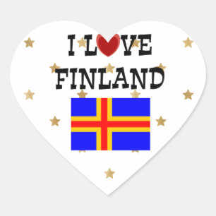 Pegatina En Forma De Corazón Amo Finlandia