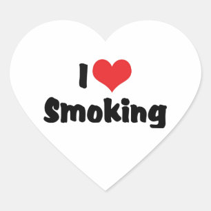Pegatina En Forma De Corazón Amo fumar con corazón - Fumadores de cigarrillos d