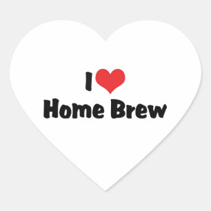 Pegatina En Forma De Corazón Amo Heart Home Brew - Amante de la Cerveza