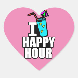 Pegatina En Forma De Corazón Amo hora feliz
