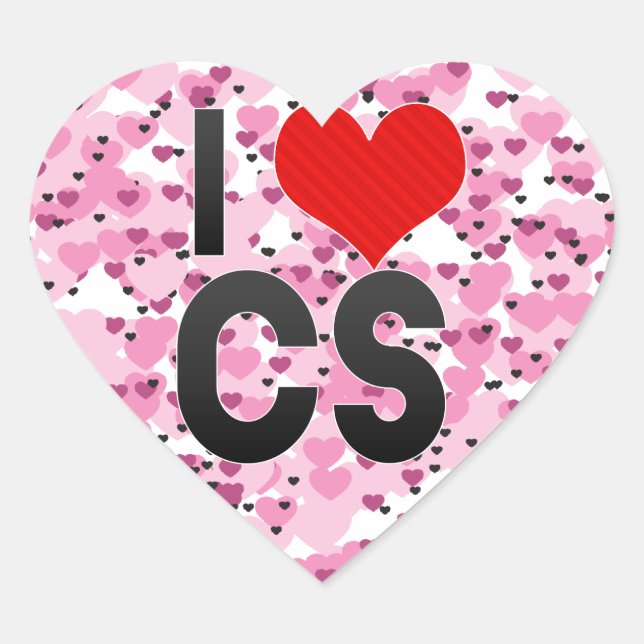 Pegatina En Forma De Corazón Amo la CS (Anverso)