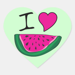 Pegatina En Forma De Corazón Amo la sandía