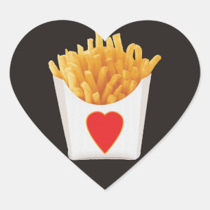 Pegatina En Forma De Corazón Amo las patatas fritas
