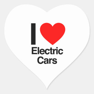Pegatina En Forma De Corazón amo los coches eléctricos