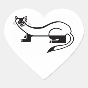 Pegatina En Forma De Corazón Amo los FERRETS de pie negro - EEUU - Vida salvaje