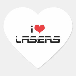 Pegatina En Forma De Corazón Amo los láseres del corazón - Amantes de la cienci