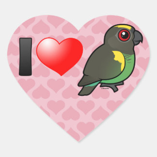 Pegatina En Forma De Corazón Amo los loros de Meyer