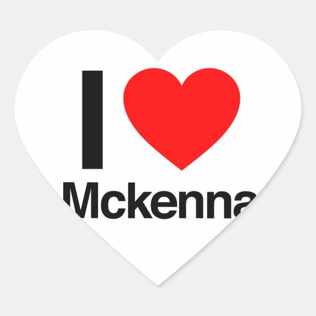 Pegatina En Forma De Corazón amo mckenna (Anverso)