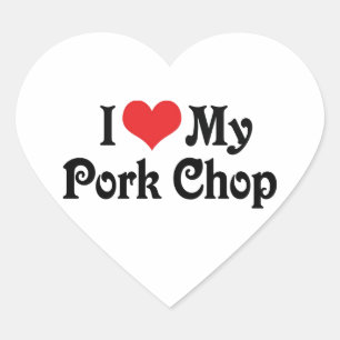 Pegatina En Forma De Corazón Amo Mi Chuleta De Cerdo