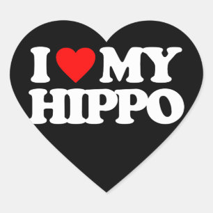 PEGATINA EN FORMA DE CORAZÓN AMO MI HIPPO