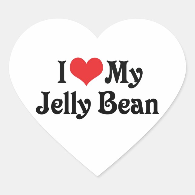 Pegatina En Forma De Corazón Amo Mi Jelly Bean (Anverso)