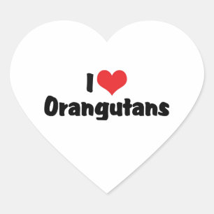 Pegatina En Forma De Corazón Amo Orangutanes de Corazón