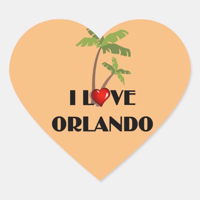 Pegatina En Forma De Corazón Amo Orlando (Anverso)