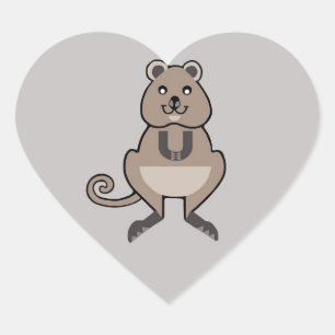 Pegatina En Forma De Corazón Amo QUOKKAS - Vida silvestre - Marsupial
