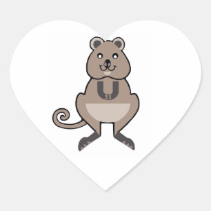 Pegatina En Forma De Corazón Amo QUOKKAS - Vida silvestre - Marsupial - Natural