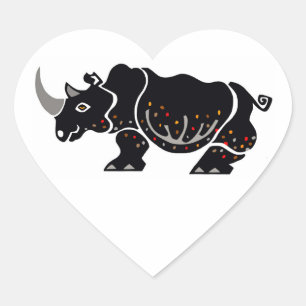 Pegatina En Forma De Corazón Amo RHINOS - Vida silvestre - Naturaleza - en peli