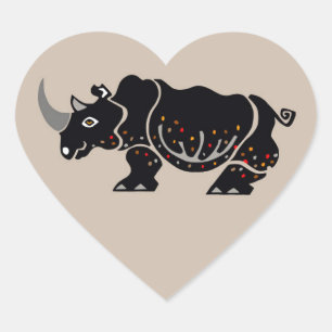 Pegatina En Forma De Corazón Amo RHINOS - Vida silvestre - Naturaleza - en peli