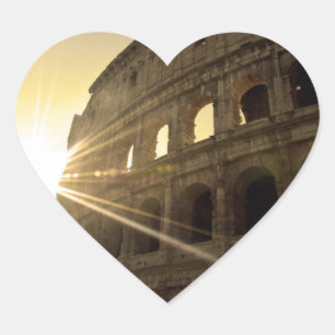 Pegatina En Forma De Corazón Amo Roma - Colosseo