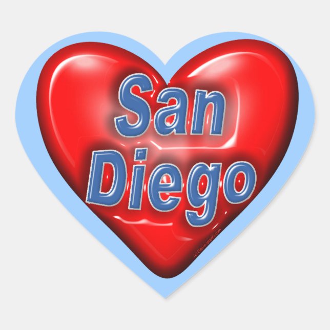 Pegatina En Forma De Corazón Amo San Diego (Anverso)