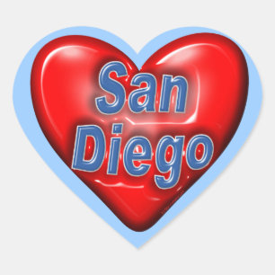 Pegatina En Forma De Corazón Amo San Diego