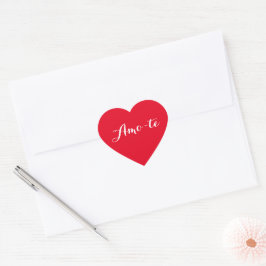 Pegatina En Forma De Corazón Amo-te Te Amo en Portugués Sticker de Corazón Rojo