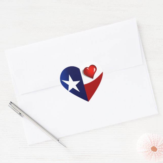 Pegatina En Forma De Corazón Amo Texas (Sobre)