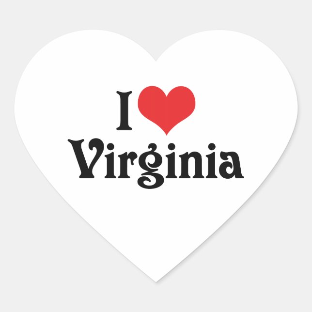 Pegatina En Forma De Corazón Amo Virginia (Anverso)