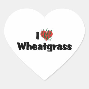 Pegatina En Forma De Corazón Amo Wheatgrass de Corazón - Vivir Saludable con Ju