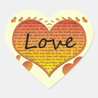 Pegatina En Forma De Corazón Amor 1 Corintios 13 Corazones