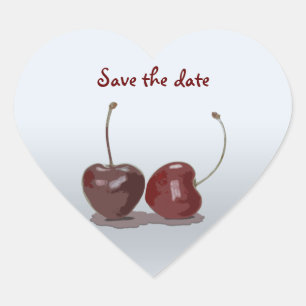 Pegatina En Forma De Corazón Amor a la cereza