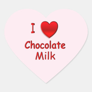 Pegatina En Forma De Corazón Amor a la leche de chocolate