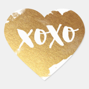 Pegatina En Forma De Corazón AMOR A LA moda XOXO CORAZÓN Faux brillante oro mod