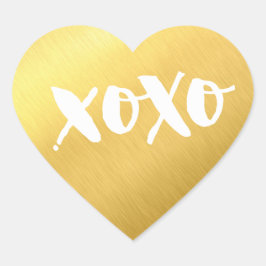Pegatina En Forma De Corazón AMOR A LA moda XOXO CORAZÓN Faux brillante oro mod
