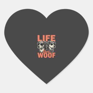 Pegatina En Forma De Corazón Amor a la Vida Perro Amante de Perros