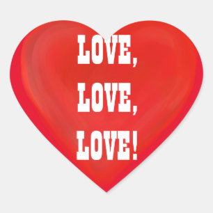 PEGATINA EN FORMA DE CORAZÓN AMOR, AMOR, AMOR!