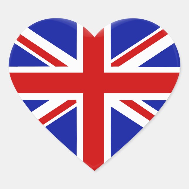 Pegatina En Forma De Corazón amor bandera Inglaterra (Anverso)