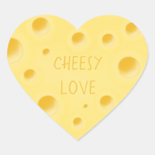 Pegatina En Forma De Corazón "Amor cursi" Adorable queso suizo personalizable 
