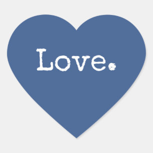 Pegatina En Forma De Corazón Amor de Navidad Clásico Azul
