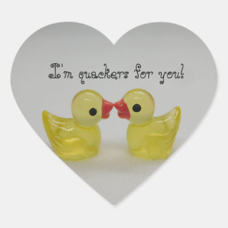 Pegatina En Forma De Corazón Amor de Pato Amarillo