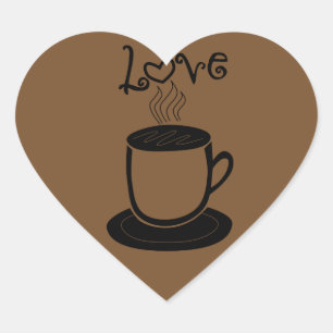 Pegatina En Forma De Corazón Amor del café - cambie el color