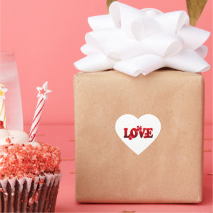 Pegatina En Forma De Corazón AMOR, diseño de texto popular en blanco,