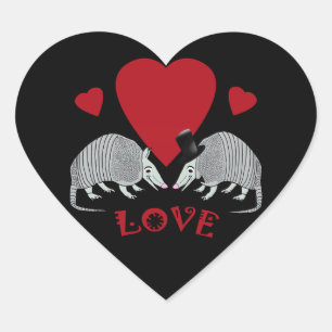 Pegatina En Forma De Corazón Amor en forma de corazón del armadillo