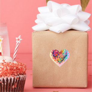 Pegatina En Forma De Corazón Amor en Pixels: Feliz San El día de San Valentín