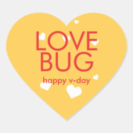 Pegatina En Forma De Corazón Amor insecto El día de San Valentín corazón amaril