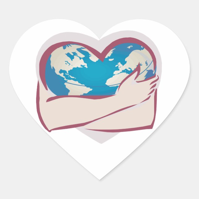 Pegatina En Forma De Corazón Amor Madre Tierra (Anverso)