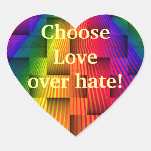 Pegatina En Forma De Corazón Amor, no odio.